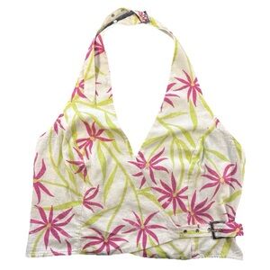 Anthropologie Celandine Wool + Nature Linen Wrap Halter Tank NWT L